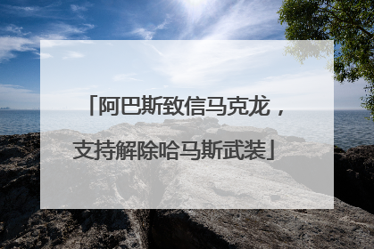 阿巴斯致信马克龙，支持解除哈马斯武装