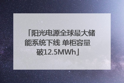 阳光电源全球最大储能系统下线 单柜容量破12.5MWh