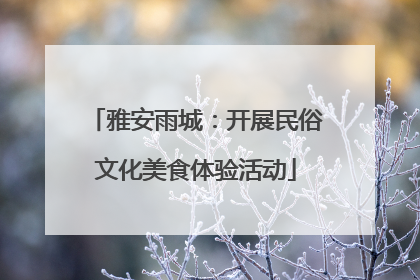 雅安雨城：开展民俗文化美食体验活动
