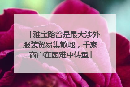 雅宝路曾是最大涉外服装贸易集散地，千家商户在困难中转型
