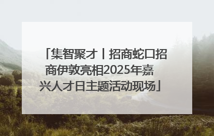 集智聚才丨招商蛇口招商伊敦亮相2025年嘉兴人才日主题活动现场