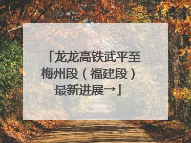 龙龙高铁武平至梅州段（福建段）最新进展→