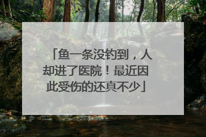 鱼一条没钓到，人却进了医院！最近因此受伤的还真不少