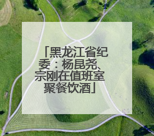 黑龙江省纪委：杨昆尧、宗刚在值班室聚餐饮酒