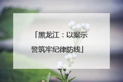 黑龙江：以案示警筑牢纪律防线