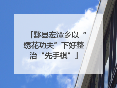 黟县宏潭乡以“绣花功夫”下好整治“先手棋”