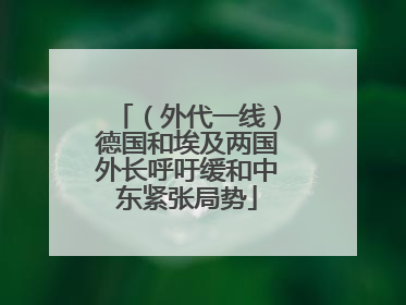 （外代一线）德国和埃及两国外长呼吁缓和中东紧张局势