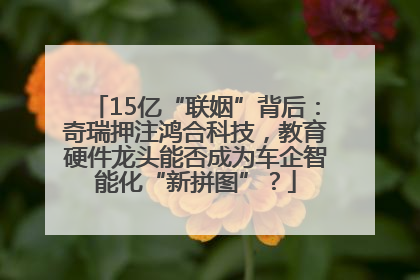 15亿“联姻”背后：奇瑞押注鸿合科技，教育硬件龙头能否成为车企智能化“新拼图”？