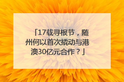 17载寻根节，随州何以首次撬动与港澳30亿元合作？