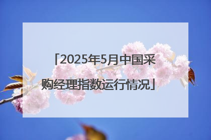 2025年5月中国采购经理指数运行情况
