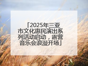 2025年三亚市文化惠民演出系列活动启动，露营音乐会浪漫开场