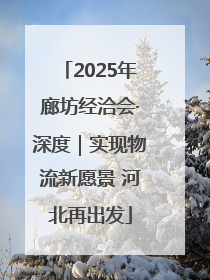 2025年廊坊经洽会·深度｜实现物流新愿景 河北再出发