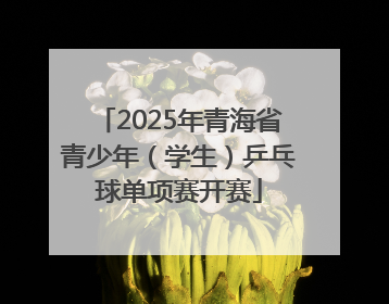 2025年青海省青少年（学生）乒乓球单项赛开赛