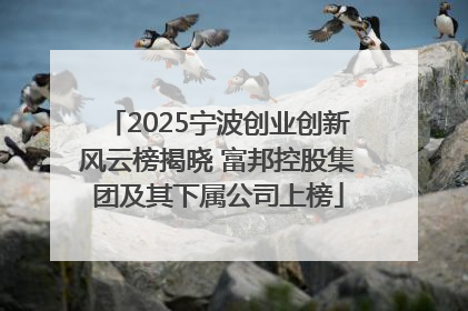 2025宁波创业创新风云榜揭晓 富邦控股集团及其下属公司上榜