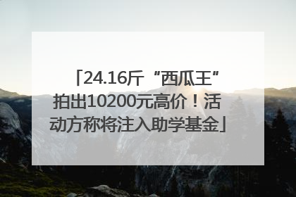 24.16斤“西瓜王”拍出10200元高价！活动方称将注入助学基金