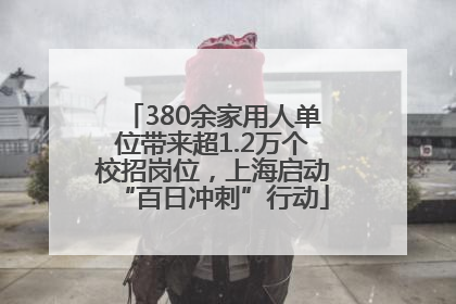 380余家用人单位带来超1.2万个校招岗位，上海启动“百日冲刺”行动