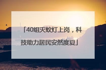 40组灭蚊灯上岗，科技助力居民安然度夏