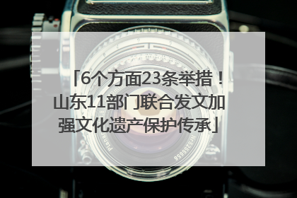 6个方面23条举措！山东11部门联合发文加强文化遗产保护传承